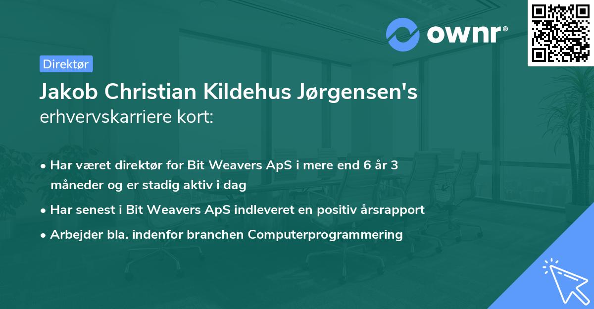 Jakob Christian Kildehus Jørgensen's erhvervskarriere kort