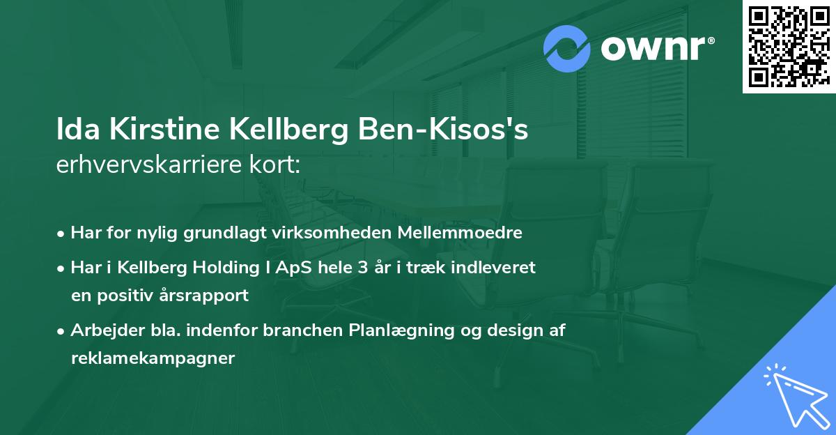 Ida Kirstine Kellberg Ben-Kisos's erhvervskarriere kort