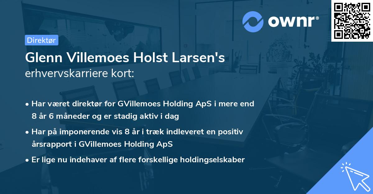 Glenn Villemoes Holst Larsen's erhvervskarriere kort