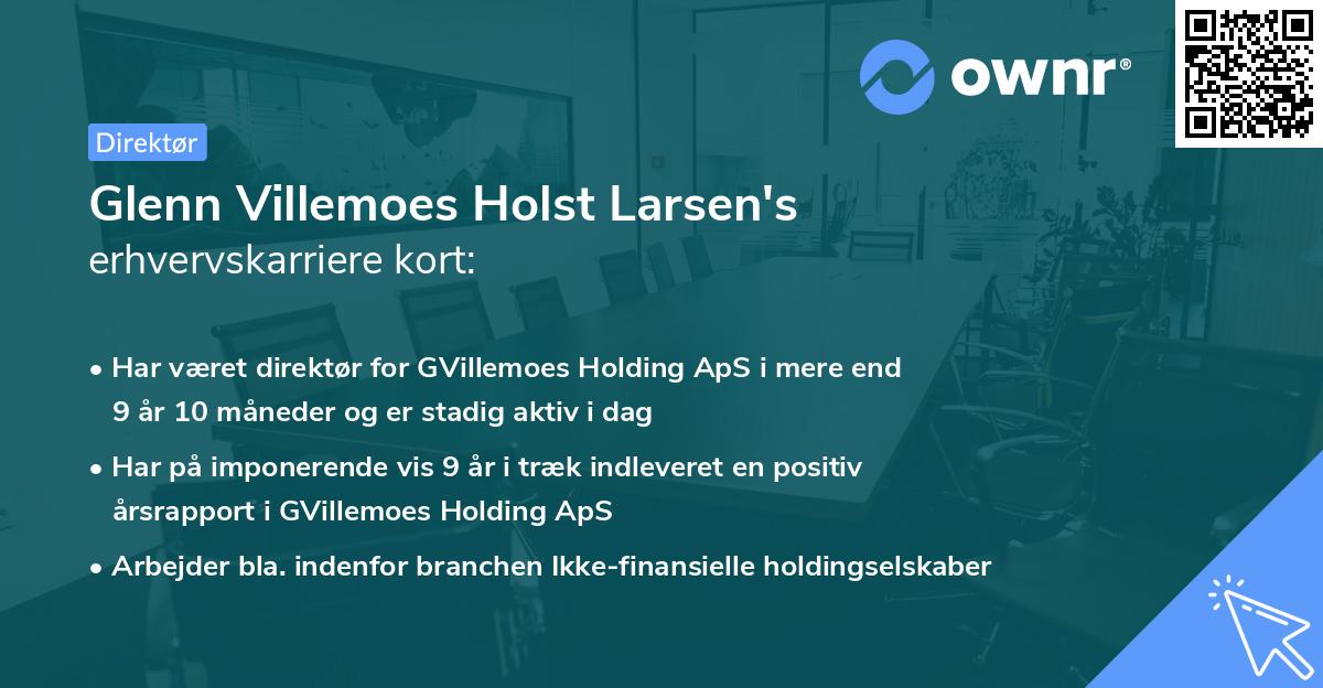 Glenn Villemoes Holst Larsen's erhvervskarriere kort