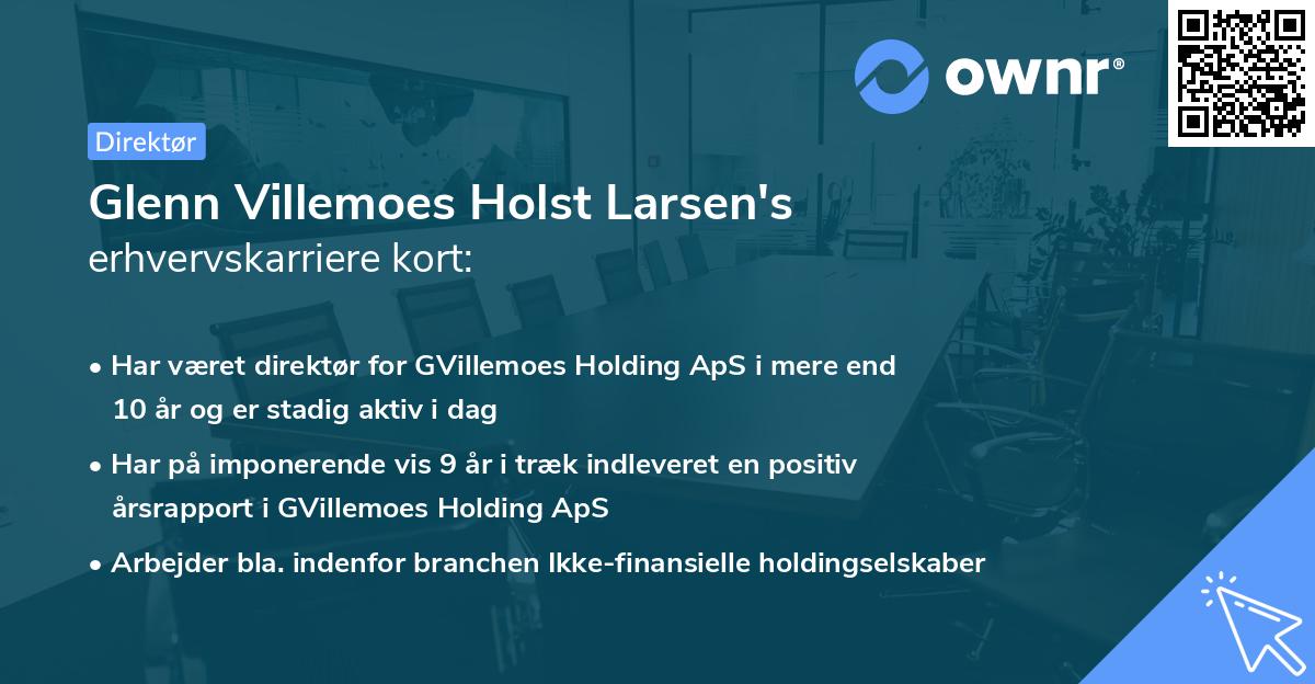 Glenn Villemoes Holst Larsen's erhvervskarriere kort
