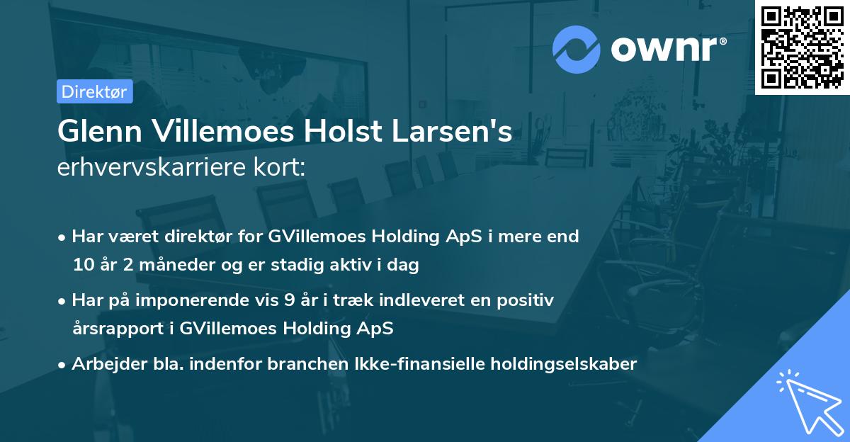 Glenn Villemoes Holst Larsen's erhvervskarriere kort