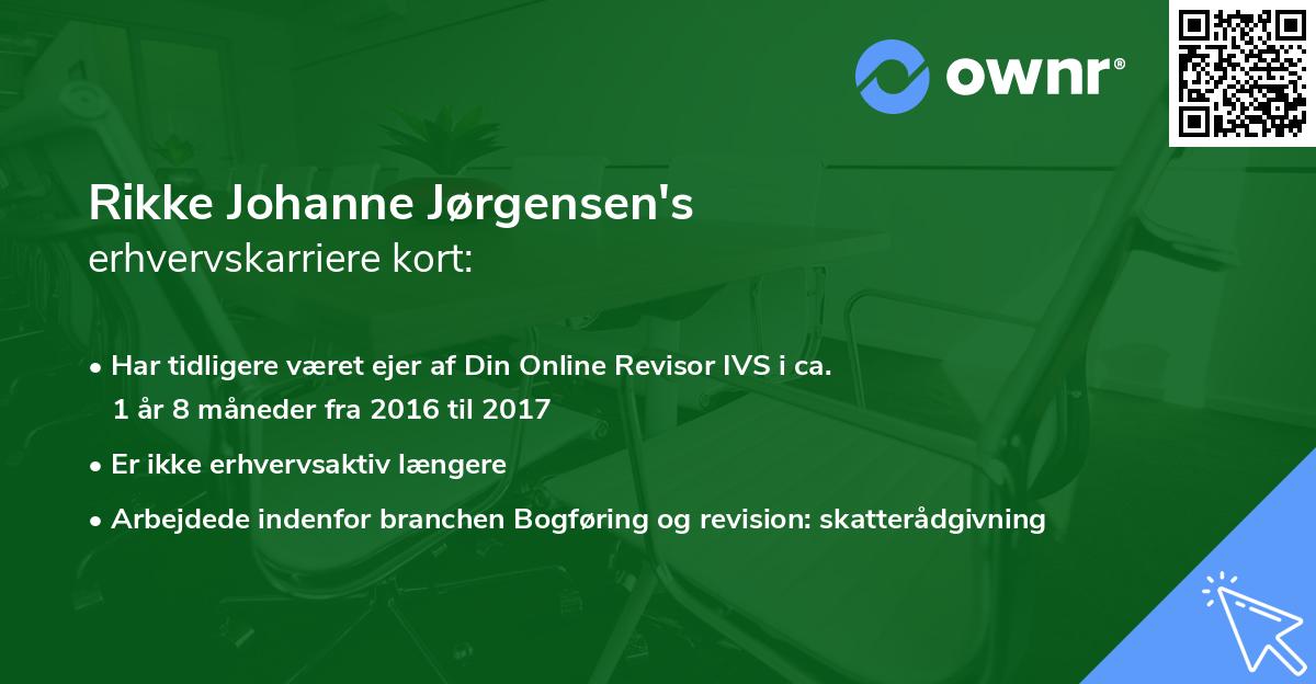 Rikke Johanne Jørgensen's erhvervskarriere kort