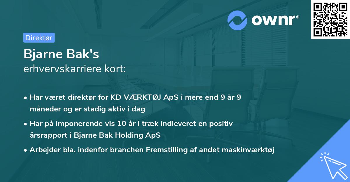 Bjarne Bak's erhvervskarriere kort