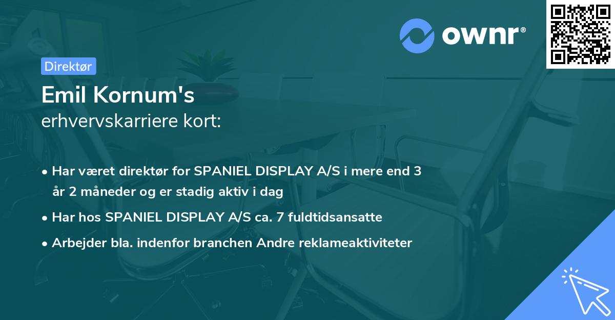 Emil Kornum's erhvervskarriere kort