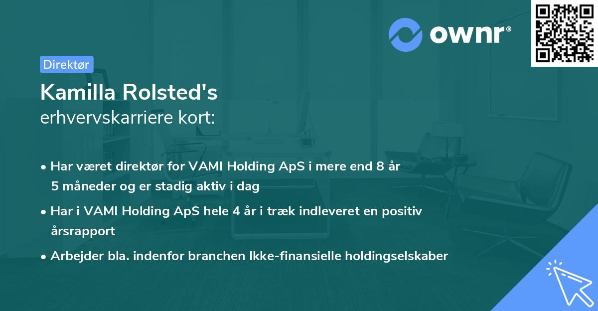 Kamilla Rolsted's erhvervskarriere kort