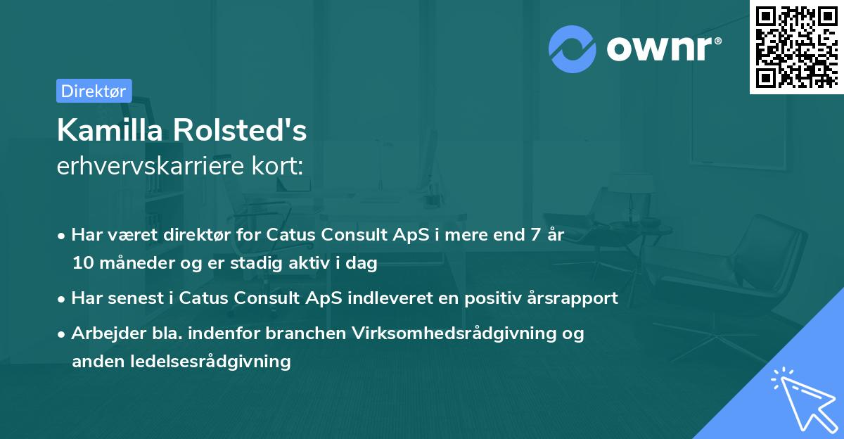 Kamilla Rolsted's erhvervskarriere kort