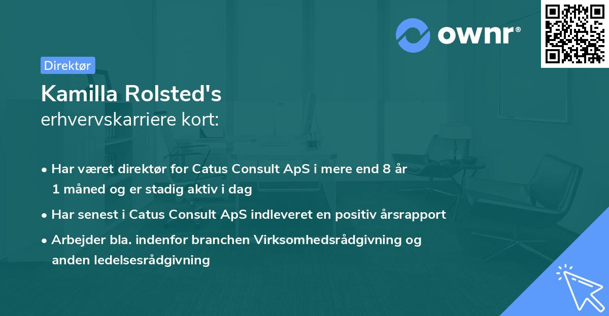 Kamilla Rolsted's erhvervskarriere kort