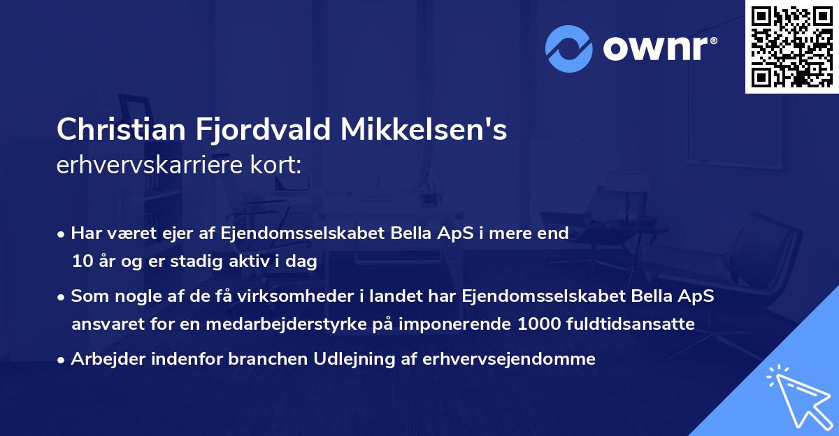 Christian Fjordvald Mikkelsen's erhvervskarriere kort