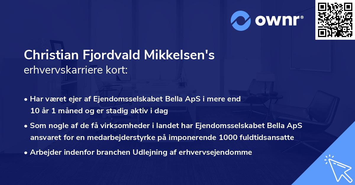 Christian Fjordvald Mikkelsen's erhvervskarriere kort