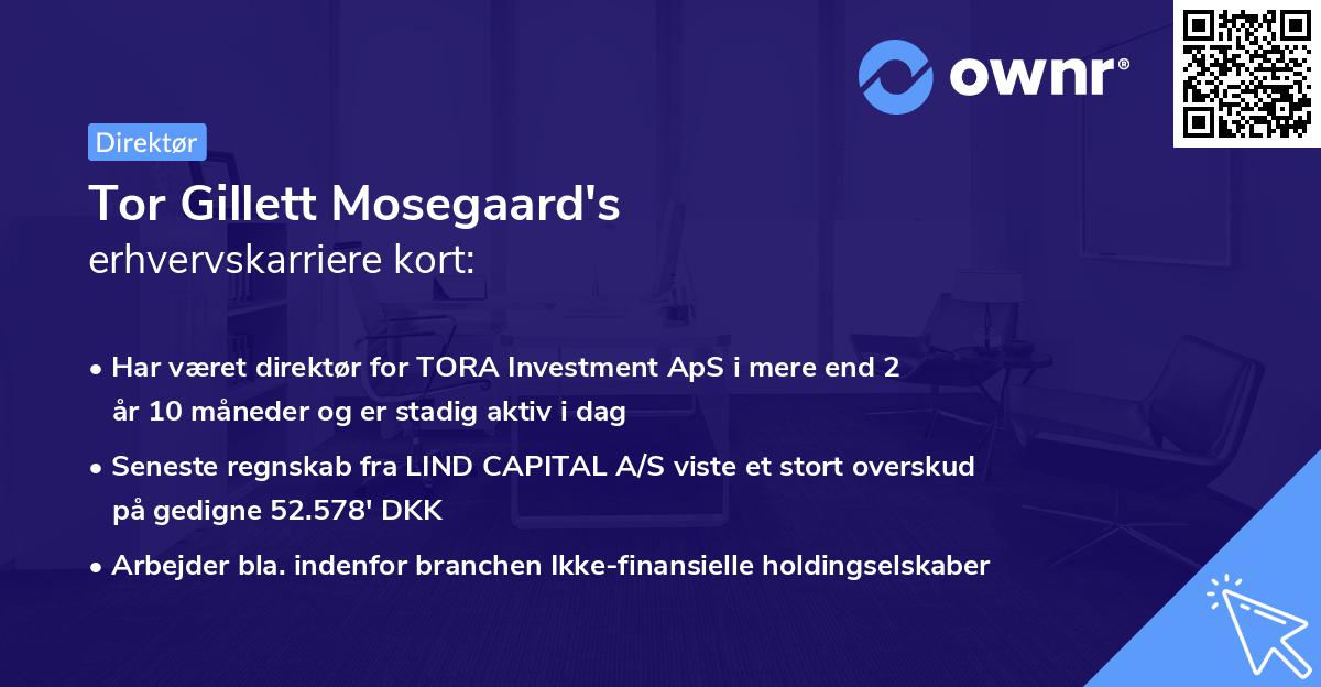Tor Gillett Mosegaard's erhvervskarriere kort