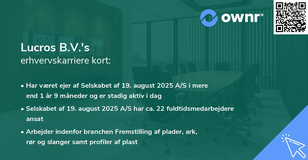 Lucros B.V.'s erhvervskarriere kort
