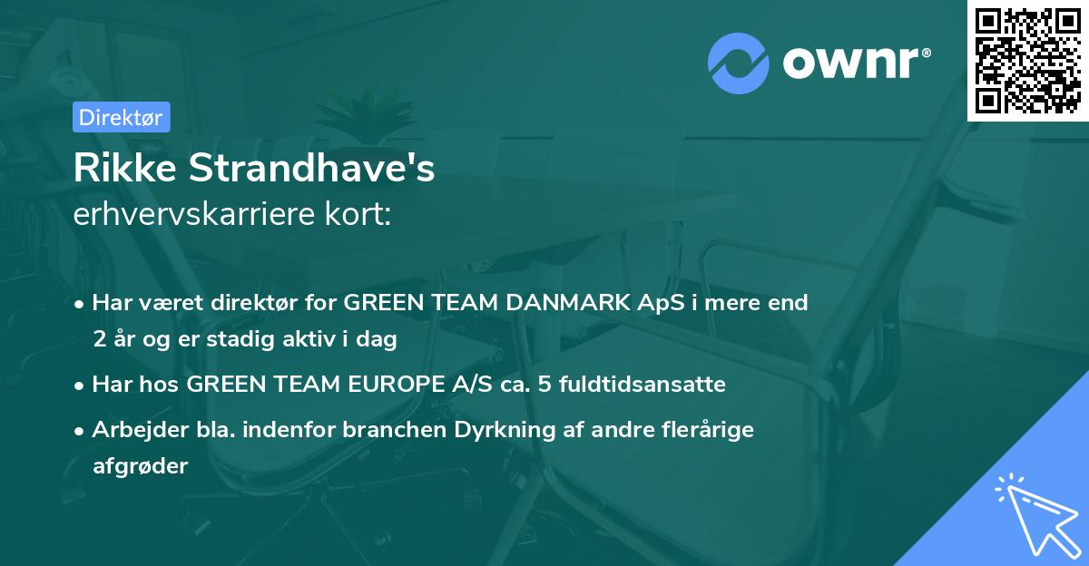 Rikke Strandhave's erhvervskarriere kort