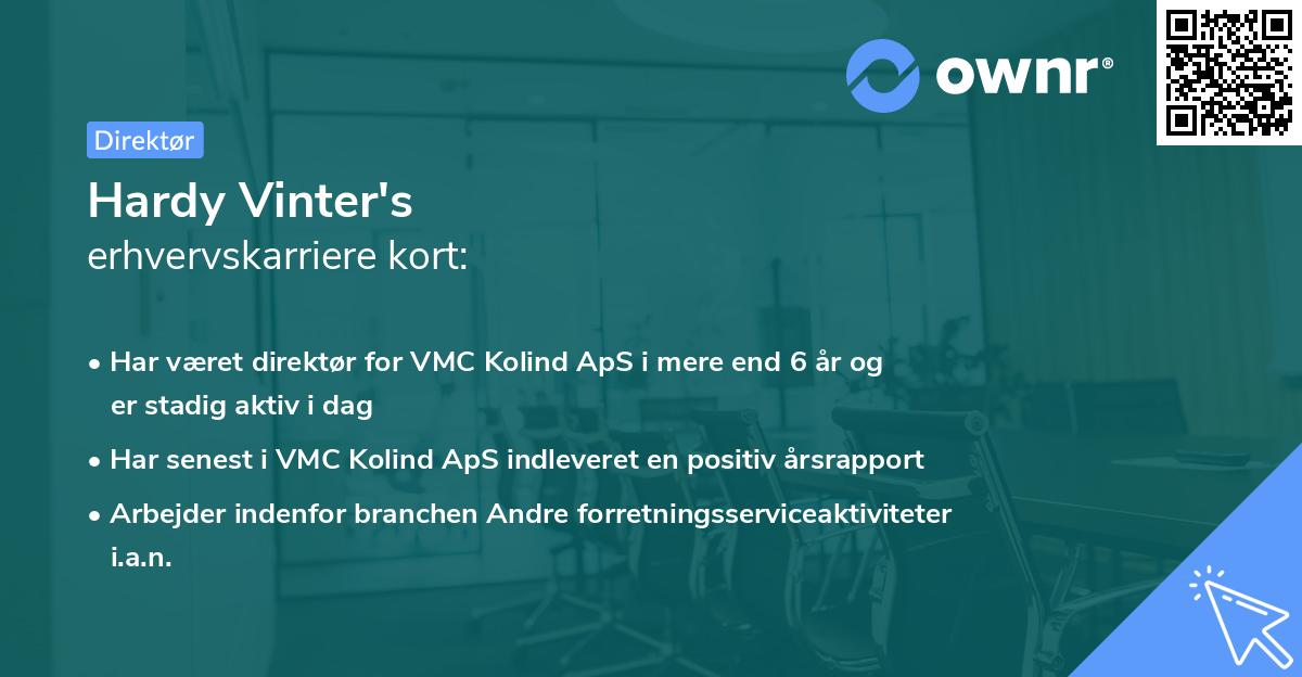 Hardy Vinter's erhvervskarriere kort