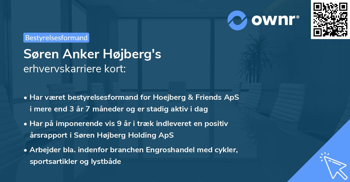 Søren Anker Højberg's erhvervskarriere kort