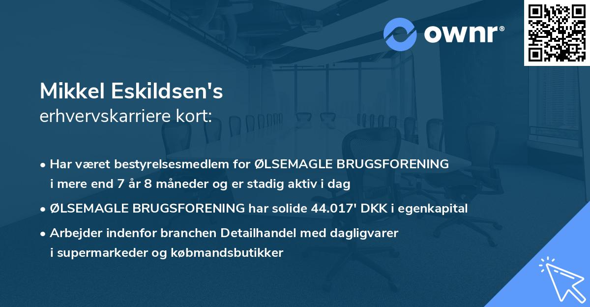 Mikkel Eskildsen's erhvervskarriere kort
