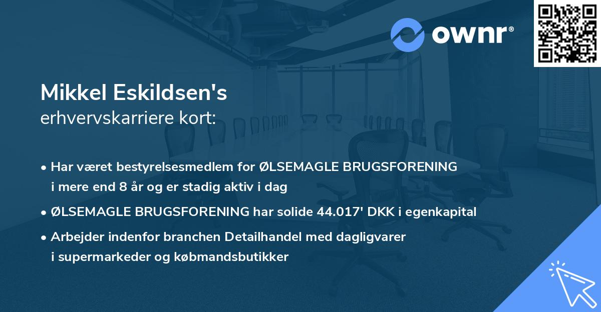 Mikkel Eskildsen's erhvervskarriere kort