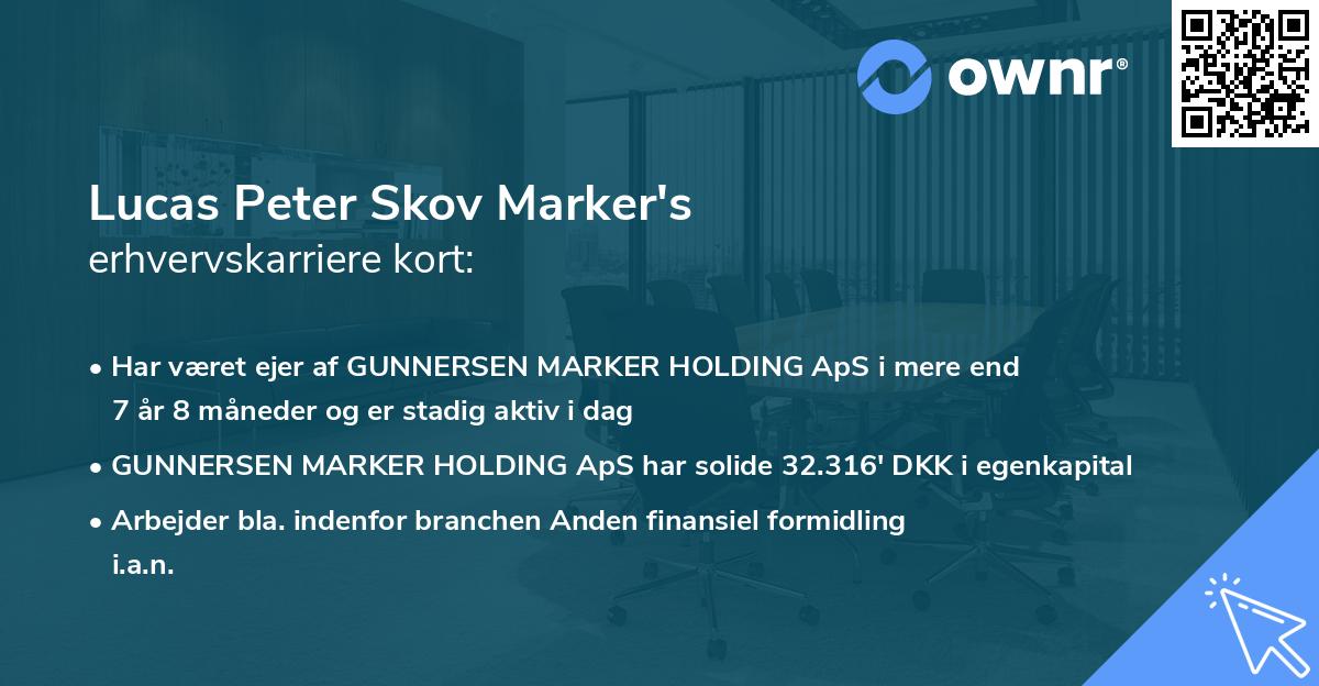 Lucas Peter Skov Marker's erhvervskarriere kort