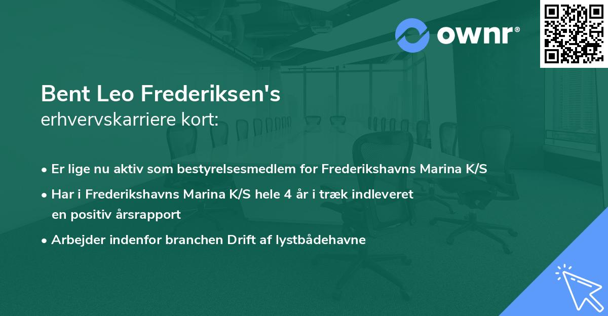 Bent Leo Frederiksen's erhvervskarriere kort