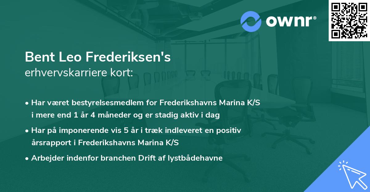 Bent Leo Frederiksen's erhvervskarriere kort