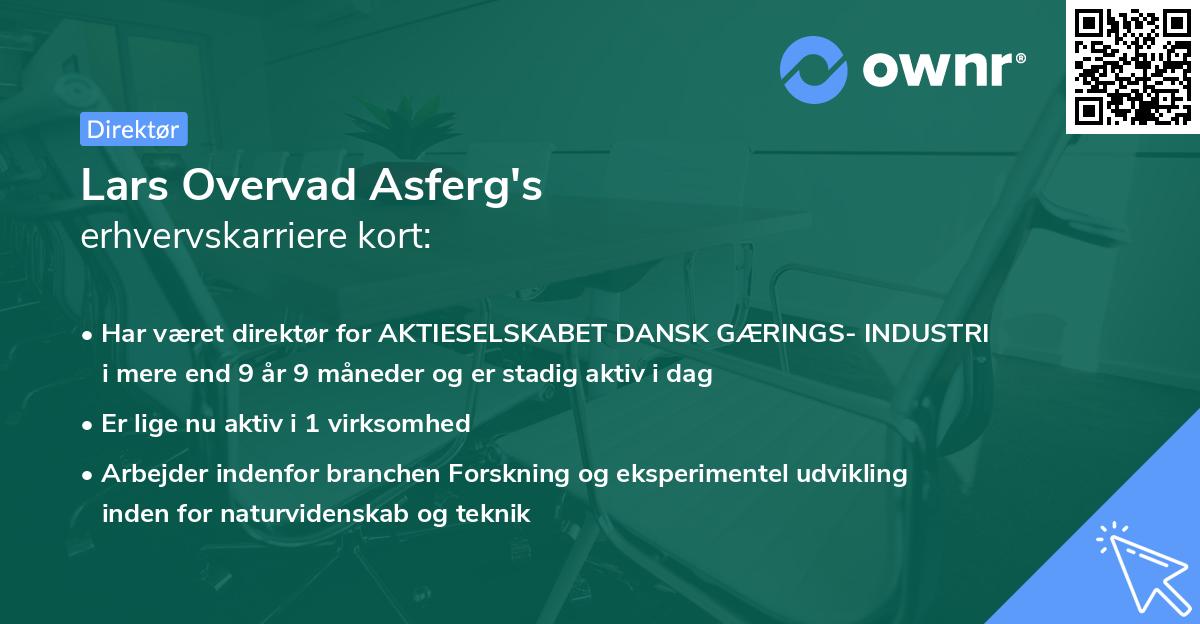 Lars Overvad Asferg's erhvervskarriere kort