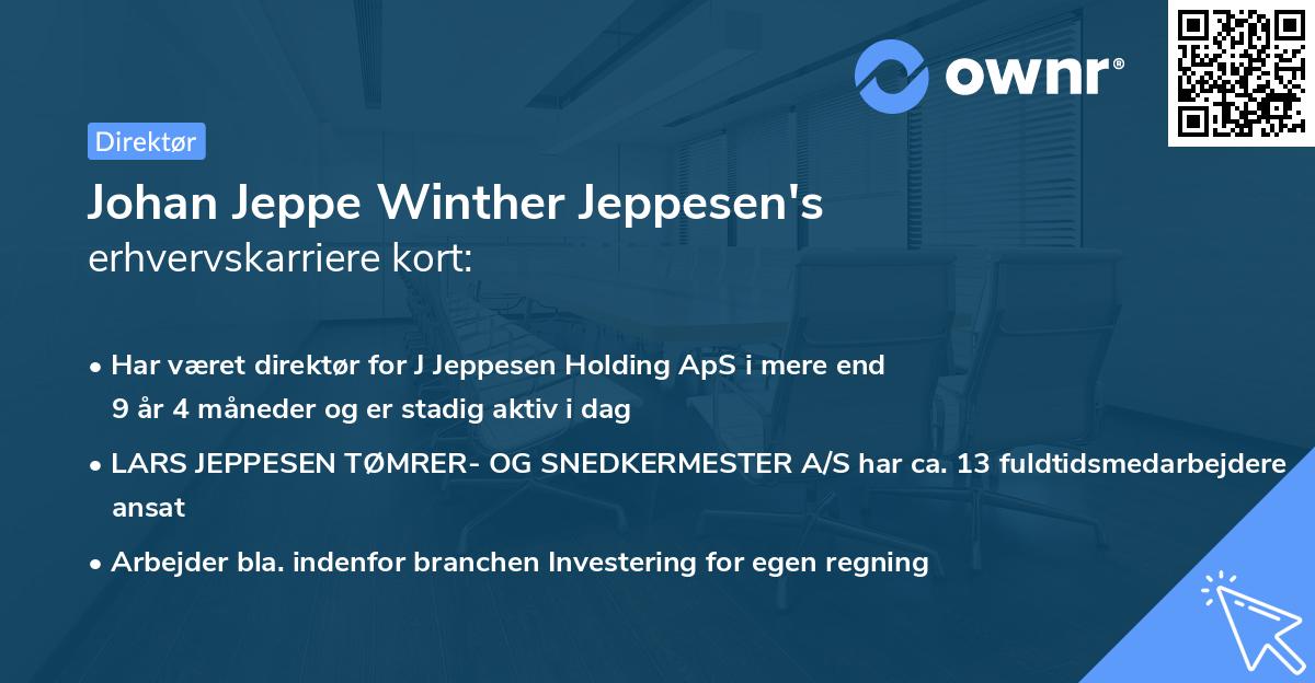 Johan Jeppe Winther Jeppesen's erhvervskarriere kort