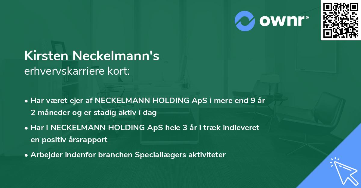 Kirsten Neckelmann's erhvervskarriere kort