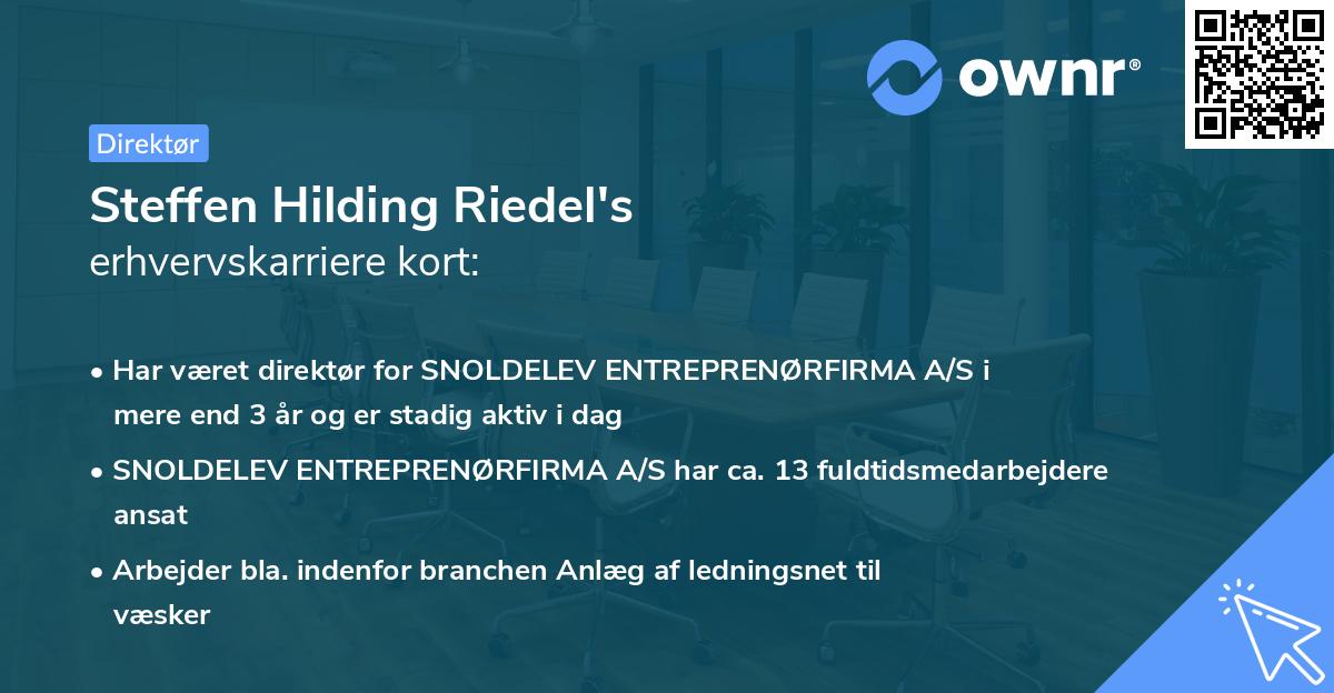 Steffen Hilding Riedel's erhvervskarriere kort