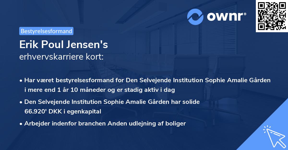 Erik Poul Jensen's erhvervskarriere kort