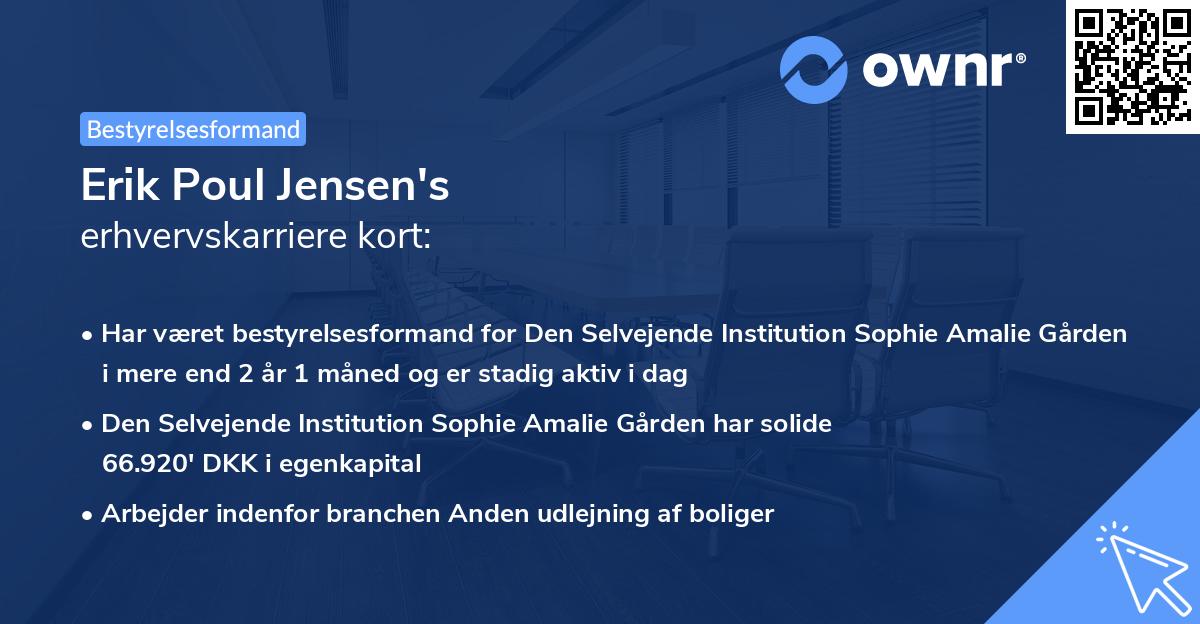 Erik Poul Jensen's erhvervskarriere kort