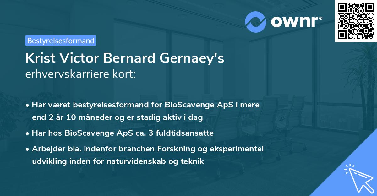 Krist Victor Bernard Gernaey's erhvervskarriere kort