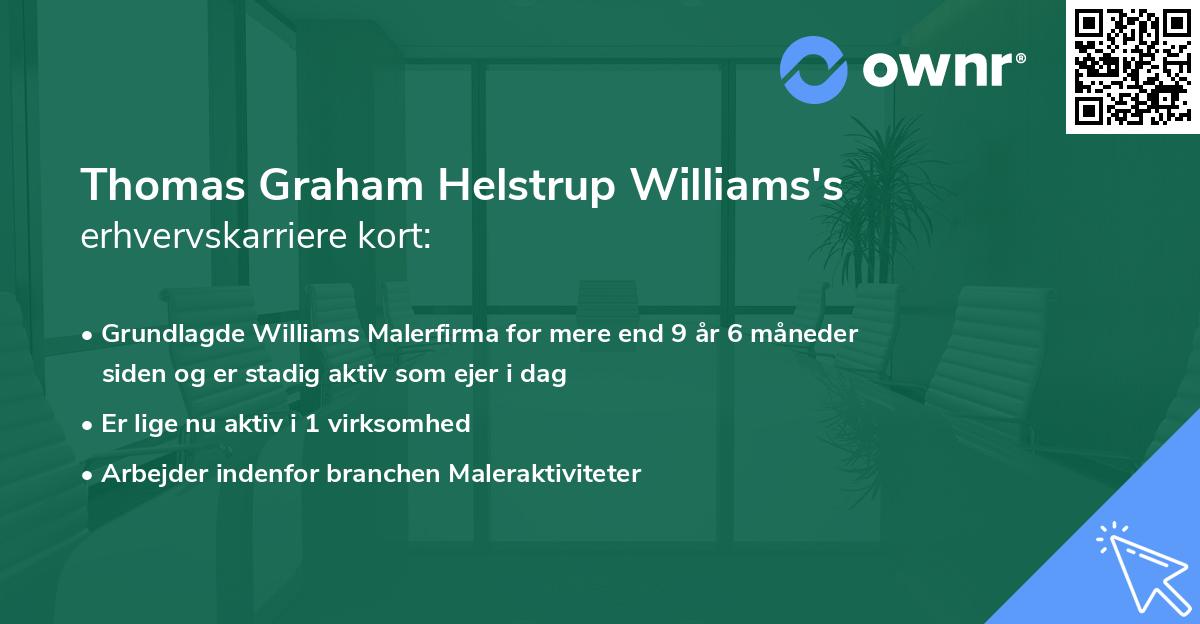 Thomas Graham Helstrup Williams's erhvervskarriere kort