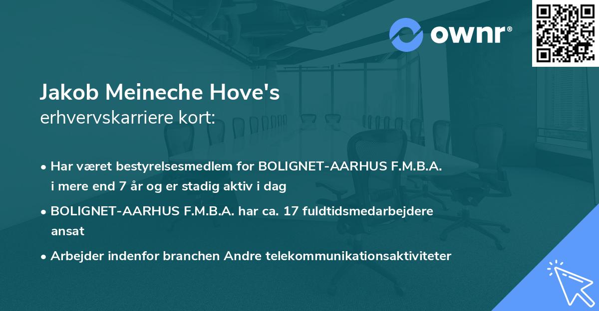 Jakob Meineche Hove's erhvervskarriere kort