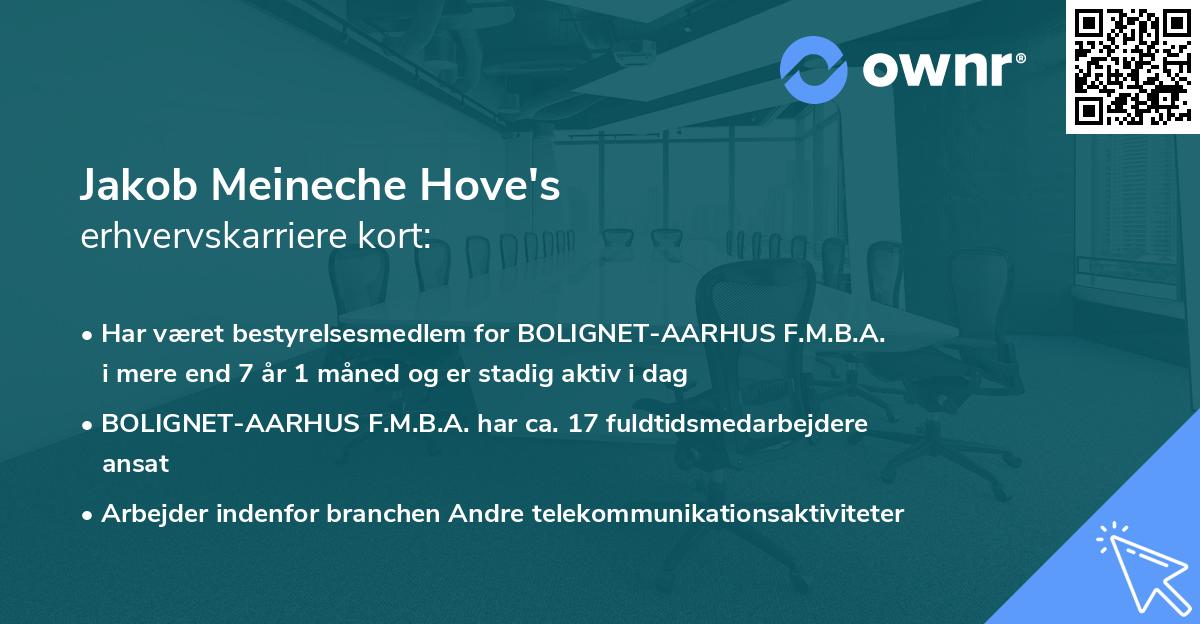 Jakob Meineche Hove's erhvervskarriere kort