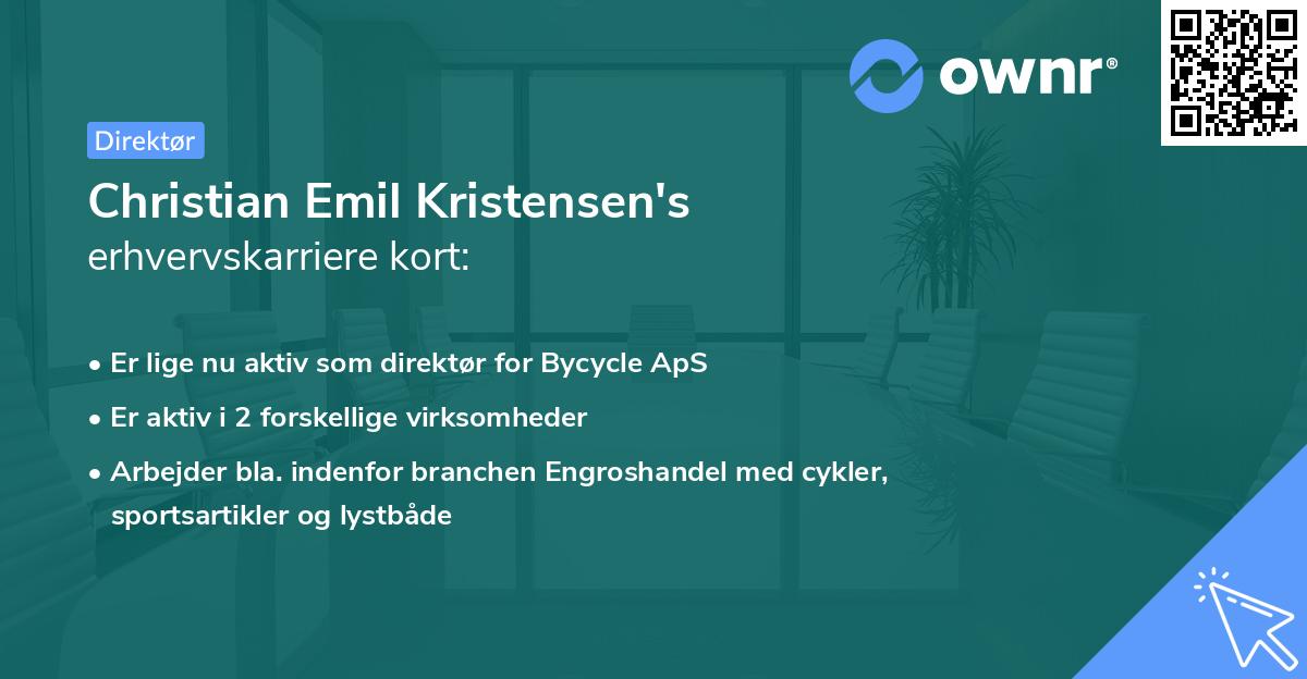 Christian Emil Kristensen's erhvervskarriere kort