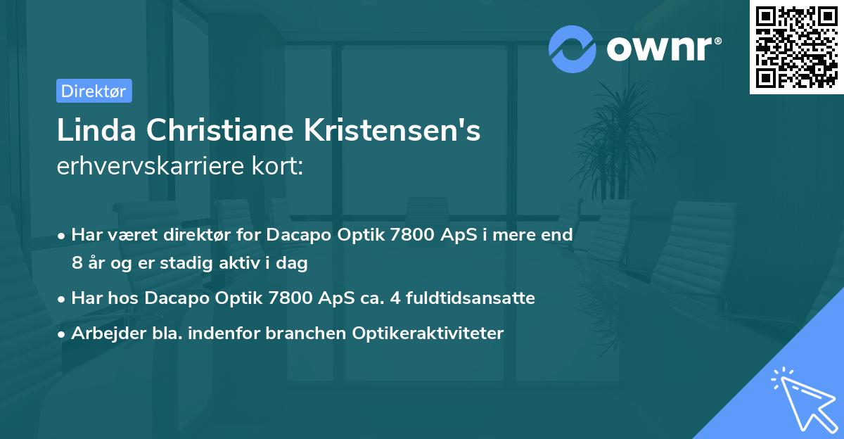 Linda Christiane Kristensen's erhvervskarriere kort