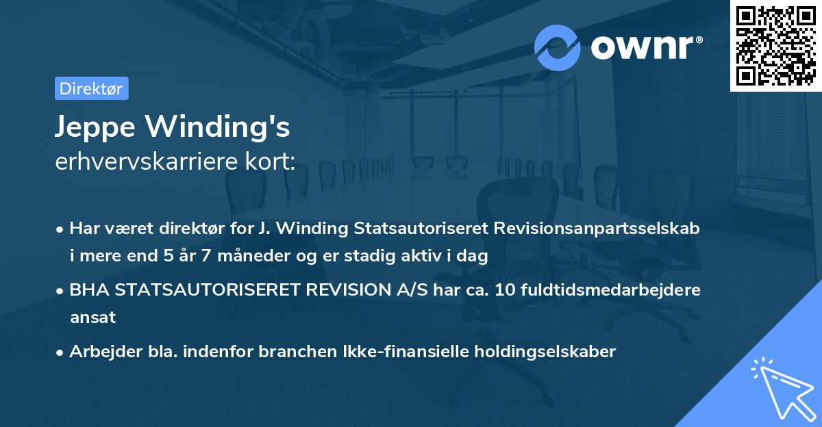 Jeppe Winding's erhvervskarriere kort