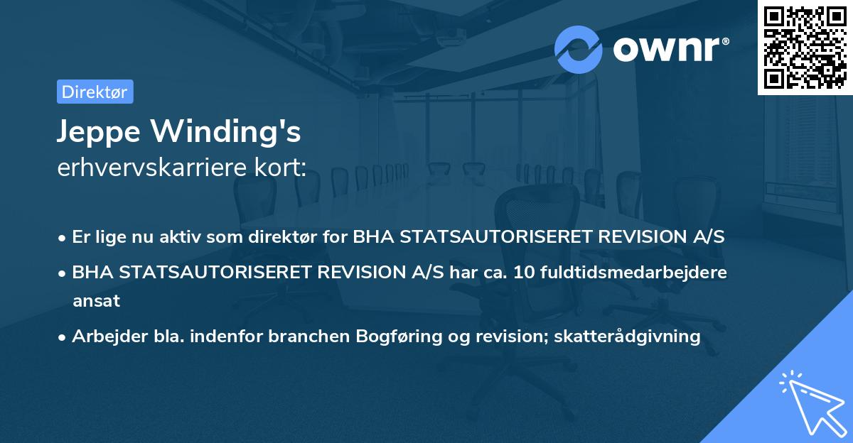 Jeppe Winding's erhvervskarriere kort