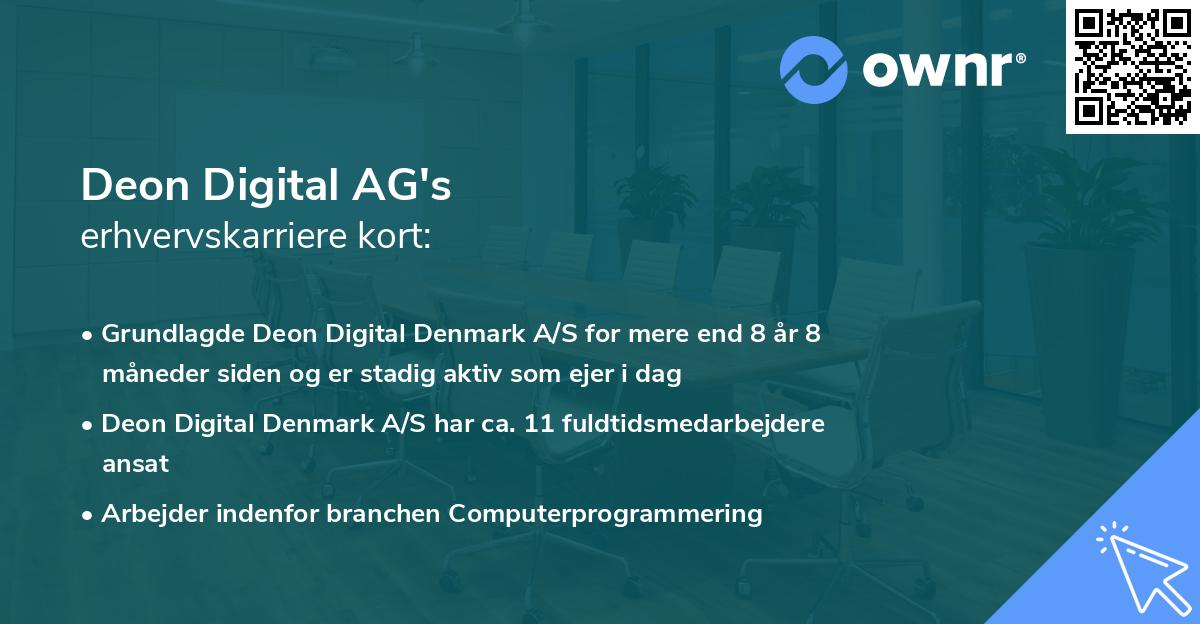Deon Digital AG's erhvervskarriere kort