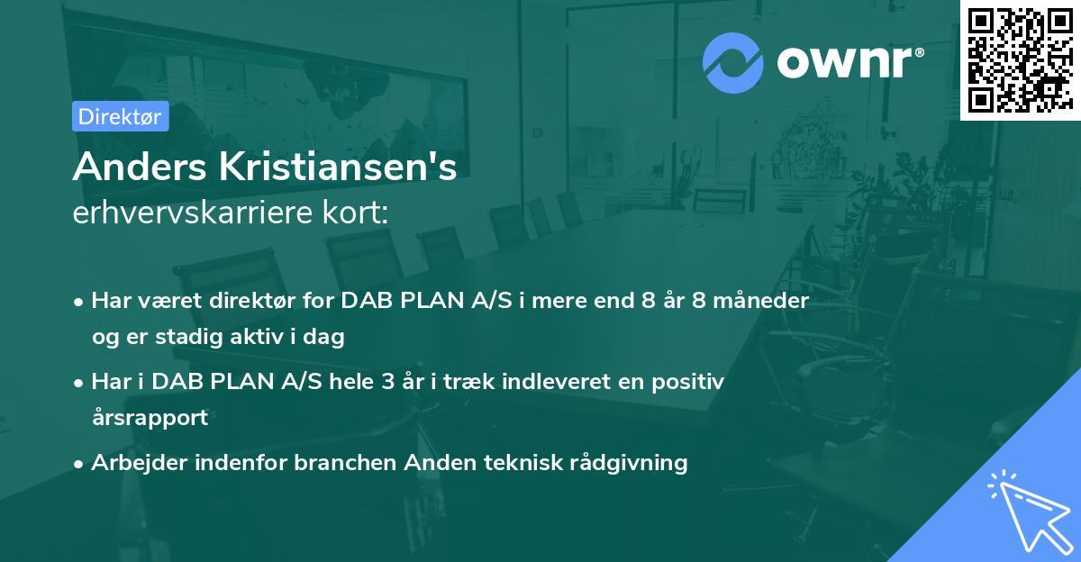 Anders Kristiansen's erhvervskarriere kort