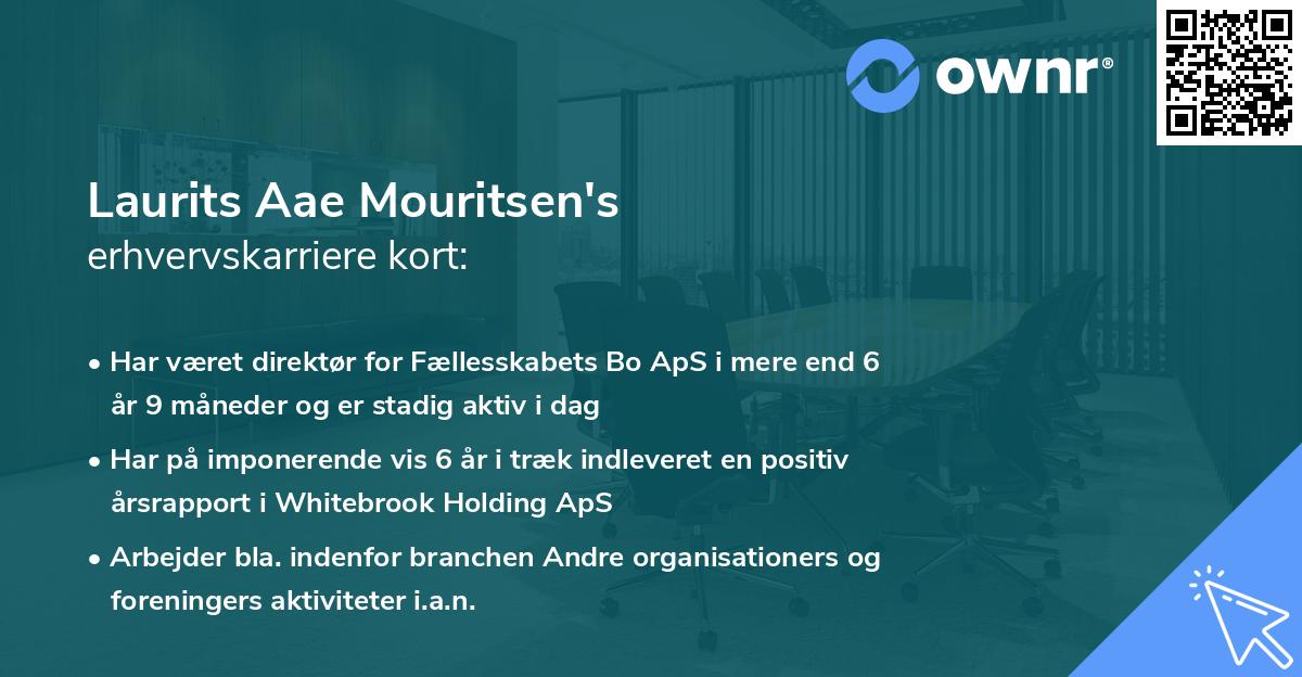 Laurits Aae Mouritsen's erhvervskarriere kort