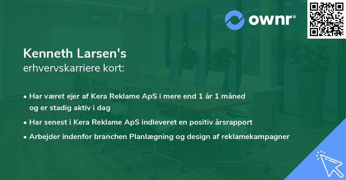 Kenneth Larsen's erhvervskarriere kort