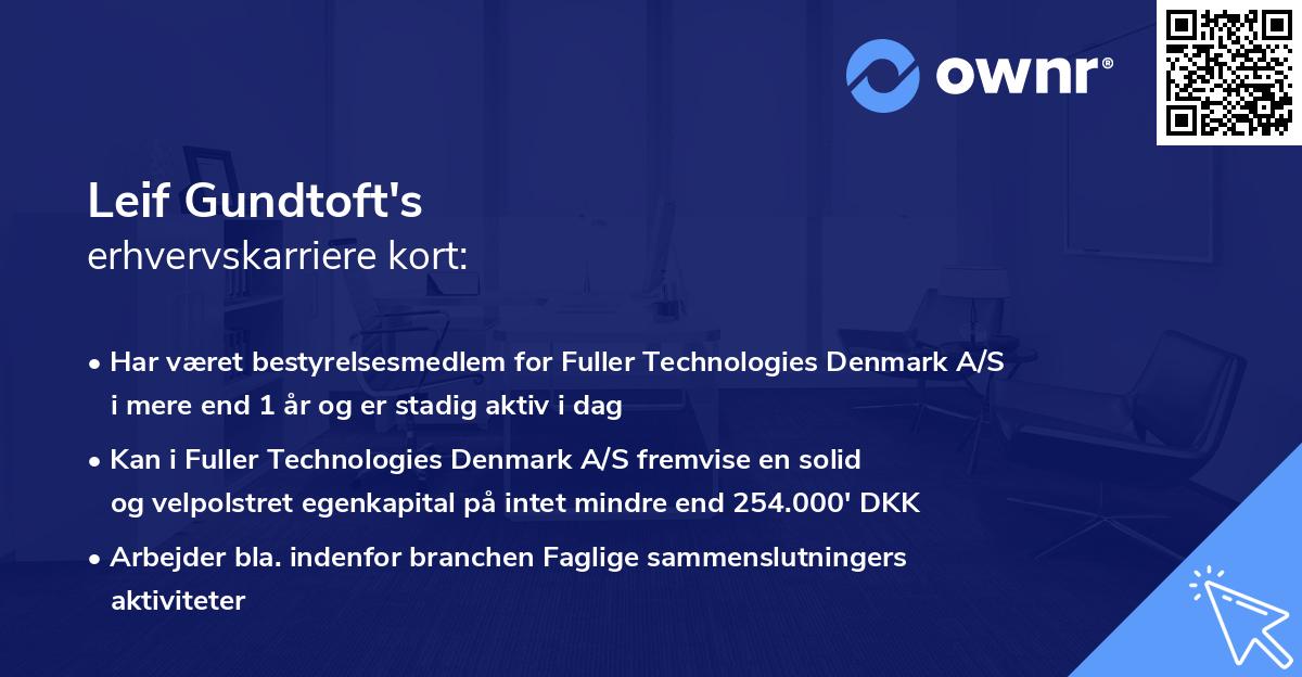 Leif Gundtoft's erhvervskarriere kort