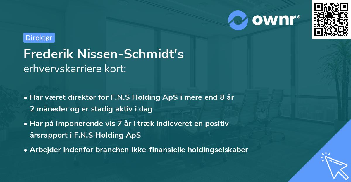 Frederik Nissen-Schmidt's erhvervskarriere kort