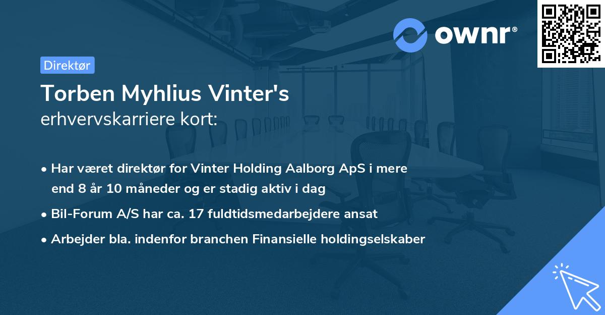 Torben Myhlius Vinter's erhvervskarriere kort