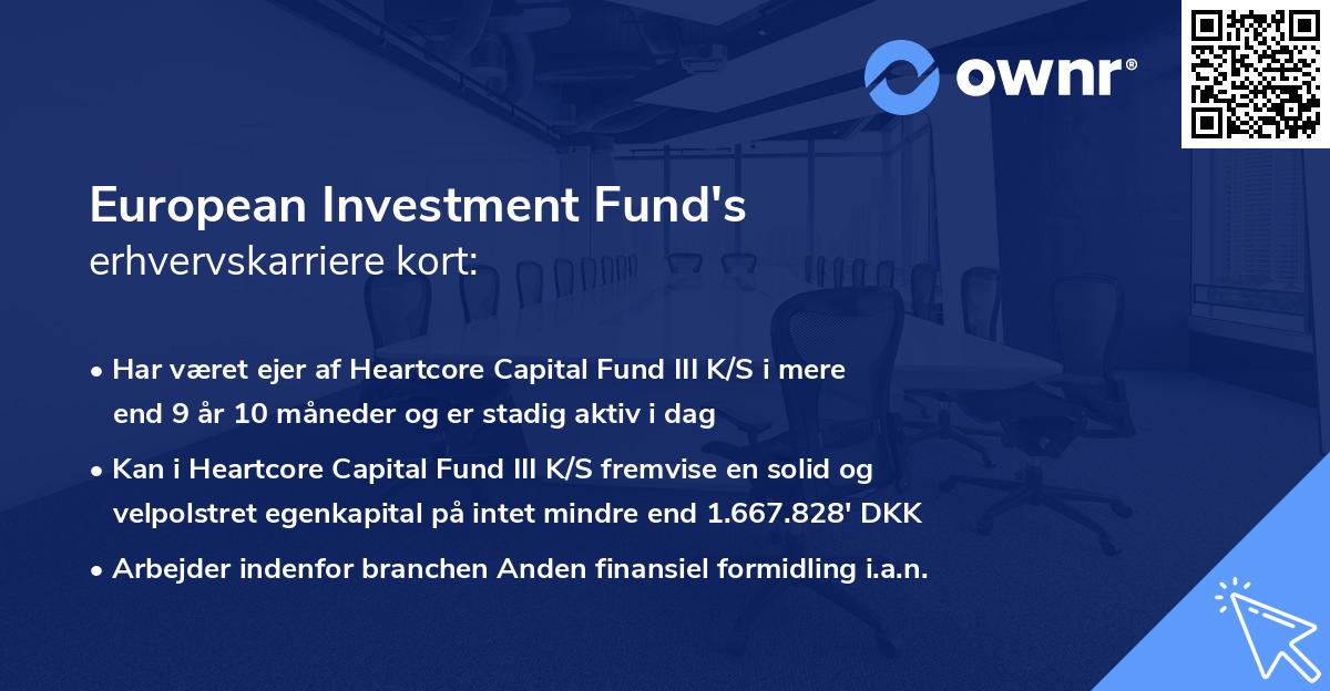 European Investment Fund's erhvervskarriere kort