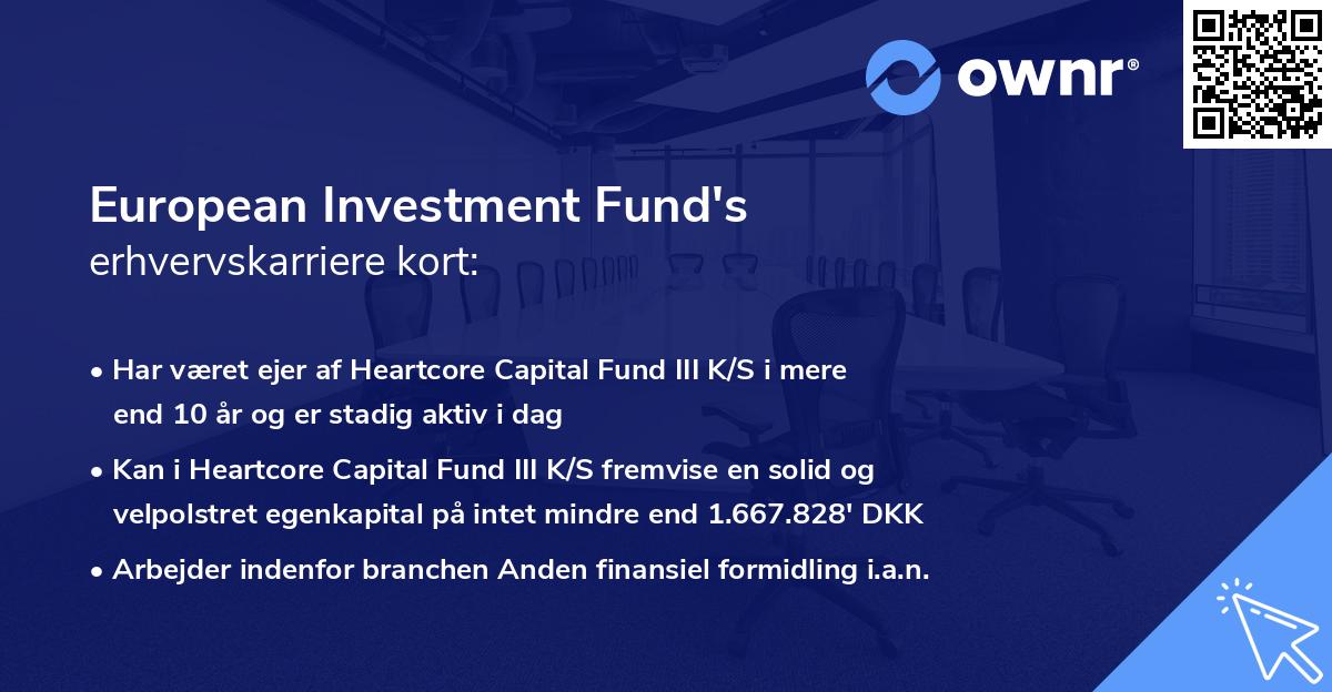 European Investment Fund's erhvervskarriere kort