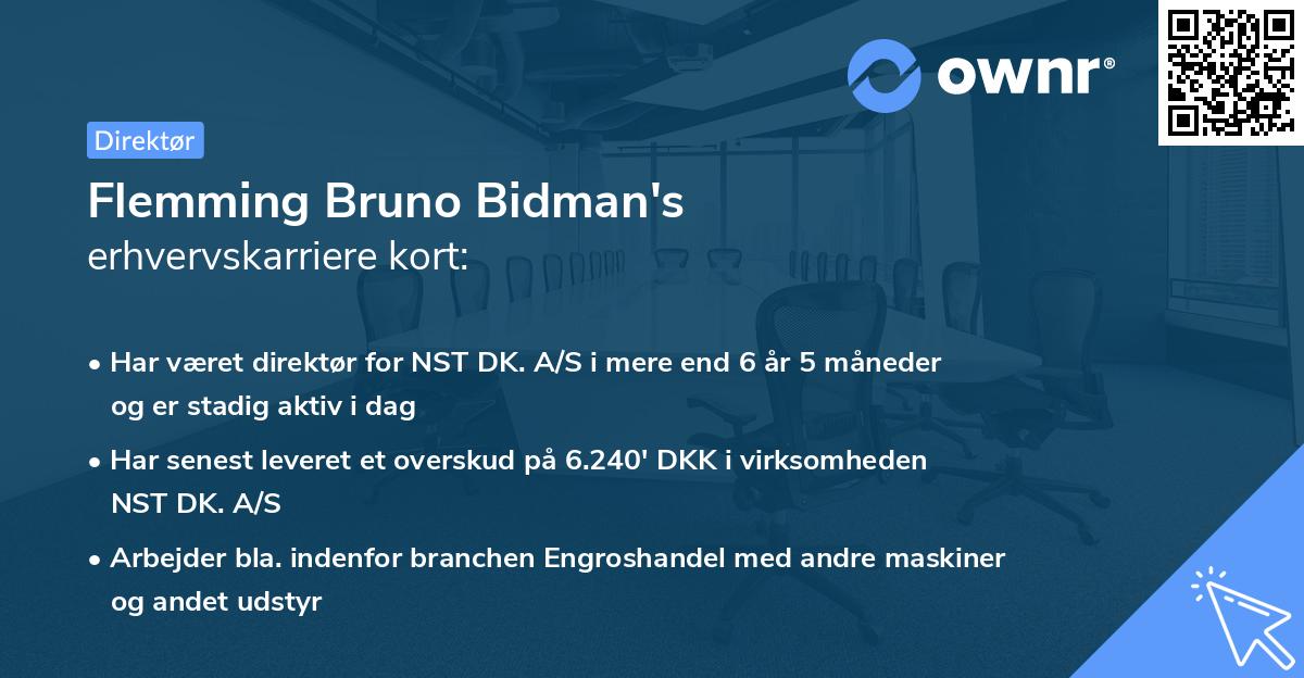 Flemming Bruno Bidman's erhvervskarriere kort