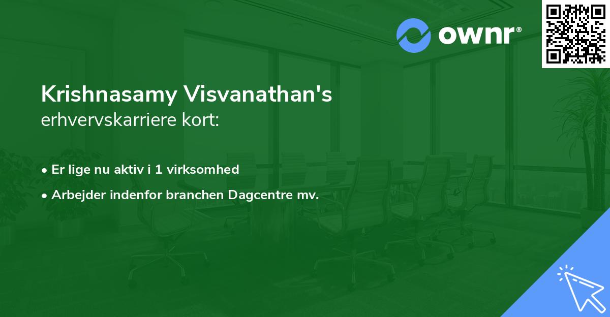 Krishnasamy Visvanathan's erhvervskarriere kort