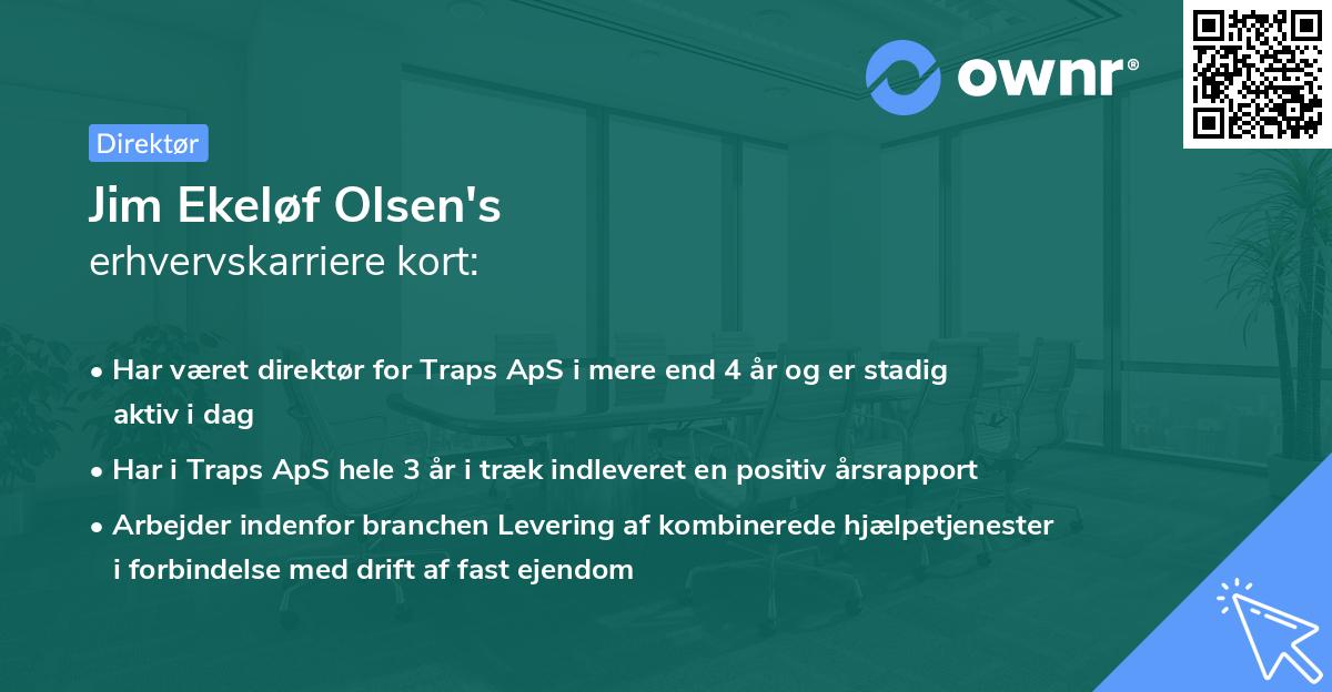 Jim Ekeløf Olsen's erhvervskarriere kort